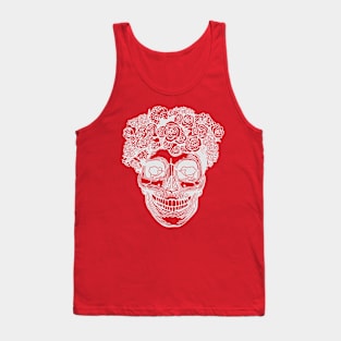 Flower Crown Skull (Light Grey) Tank Top